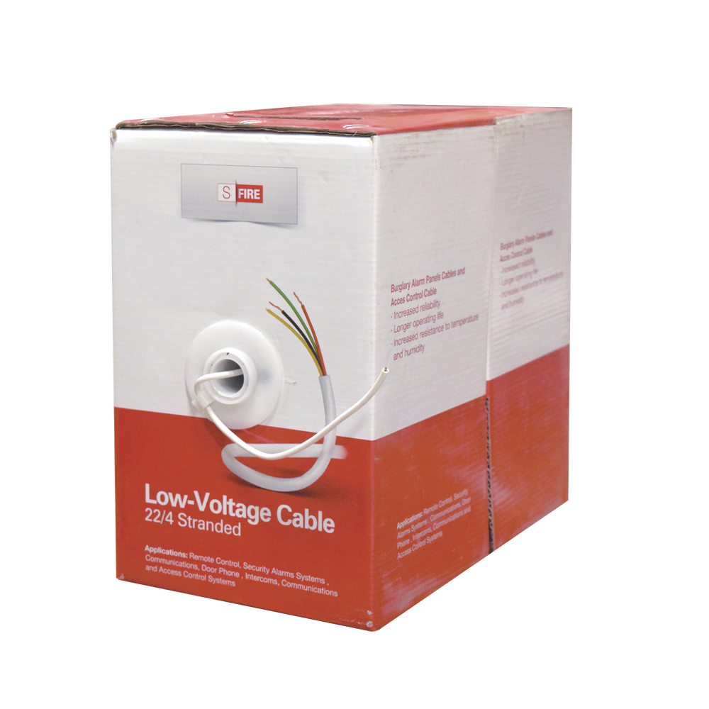 Cable 100% Cobre INDUSTRIAL/  4x22 AWG/ de color blanco / 305m / para aplicaciones en sistemas de Intrusión / Control de Acceso y TV Porteros