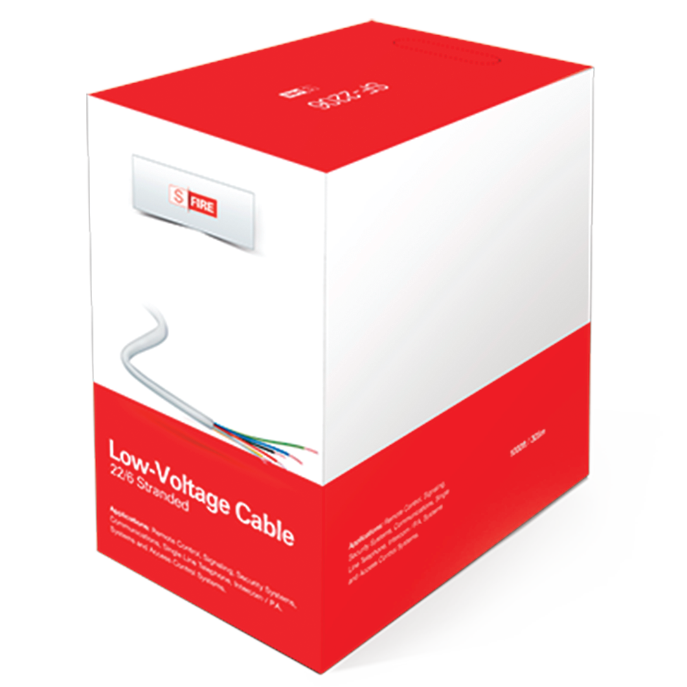 Cable de Cobre Industrial, 6 conductores calibre 22 de color blanco, para aplicaciones de alarmas / Control de acceso / Automatización / Intercoms y TV porteros, Bobina de 152.5 Metros.