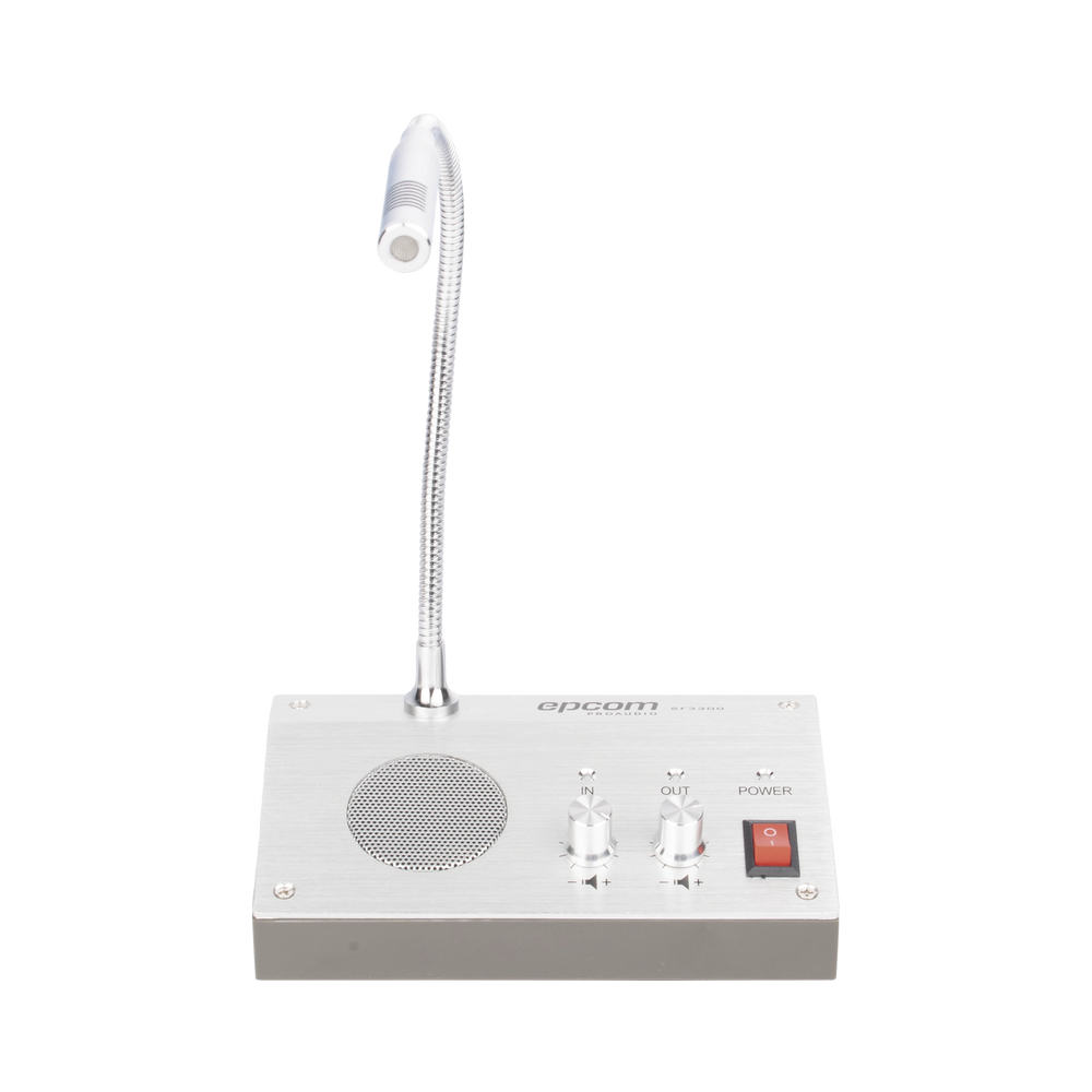 Sistema de Intercomunicación | Ideal para Ventanillas | Audio de voz de dos vías | 12V/1A 3W | Micrófono Interior + Micrófono Exterior