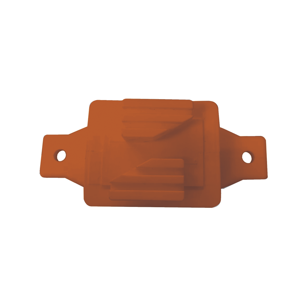 Aislador de Paso color Naranja reforzado para cercos eléctricos, resistente al clima extremoso