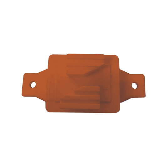 Aislador de Paso color Naranja reforzado para cercos eléctricos, resistente al clima extremoso