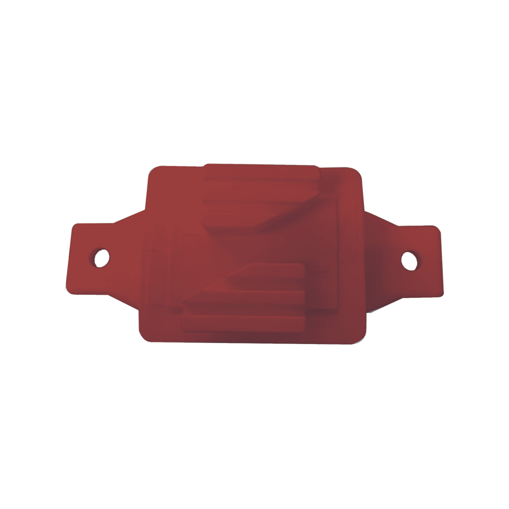 Aislador de Paso color Rojo reforzado para cercos eléctricos, resistente al clima extremoso