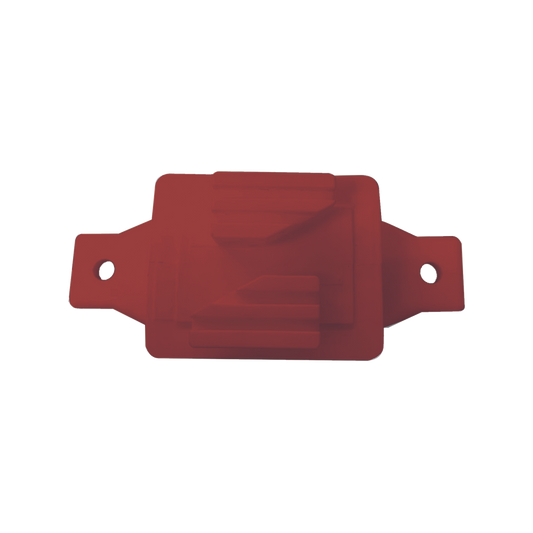 Aislador de Paso color Rojo reforzado para cercos eléctricos, resistente al clima extremoso