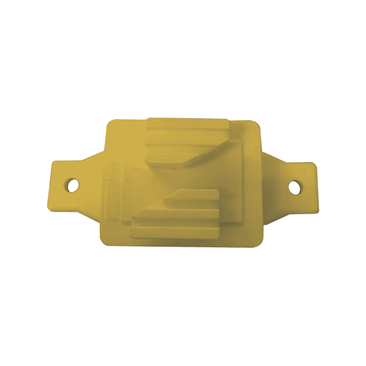 Aislador de Paso color Amarillo reforzado para cercos eléctricos, resistente al clima extremoso