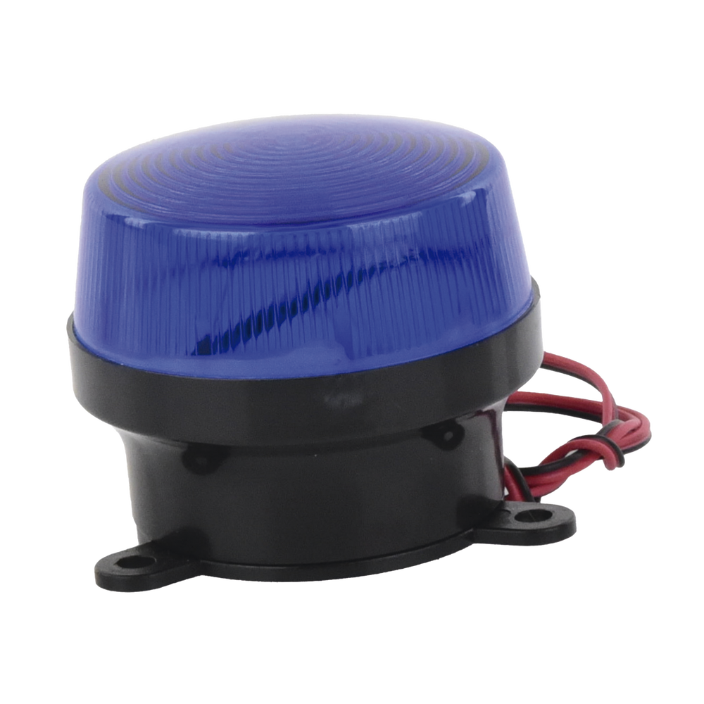 Blue mini strobe with tab mount.