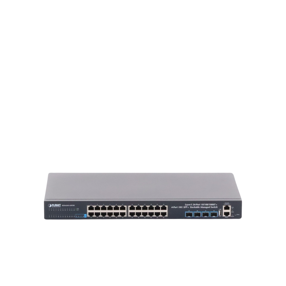 Switch Administrable Capa 3, 24-Puertos 10/100/1000T + 4-Puertos 10G SFP+, Apilable