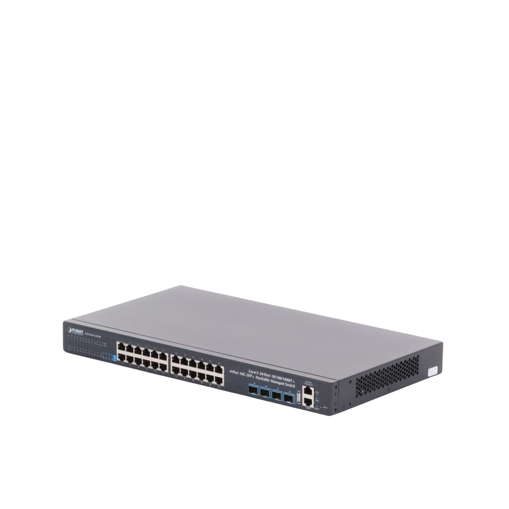 Switch Administrable Capa 3, 24-Puertos 10/100/1000T + 4-Puertos 10G SFP+, Apilable