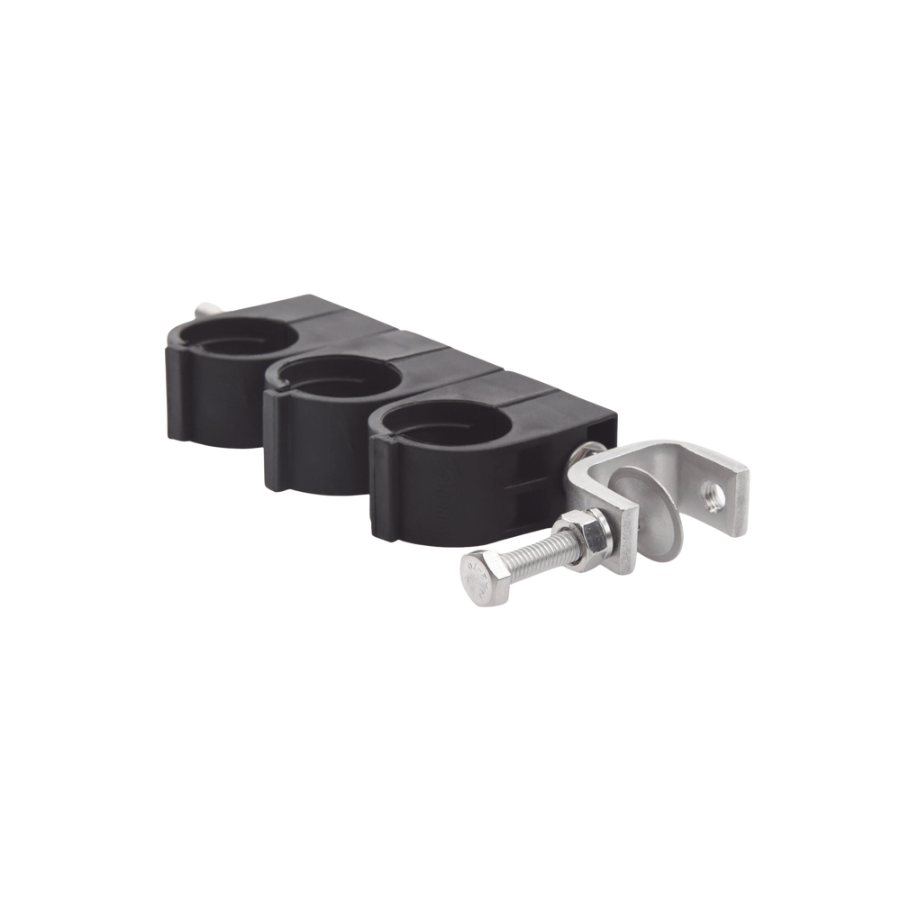 3-wire 7/8" retainer. Angled mount. Stainless steel bracket.