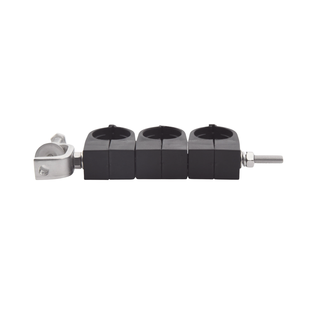 3-wire 7/8" retainer. Angled mount. Stainless steel bracket.