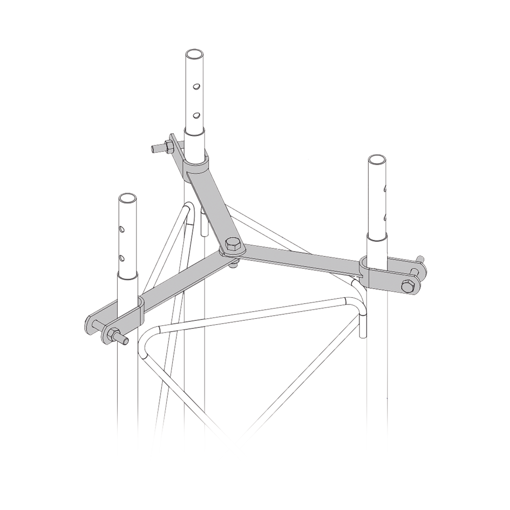 Brida para sujeción de retenida compatible con tramos STZ60G, Galvanizado por Inmersión en Caliente.