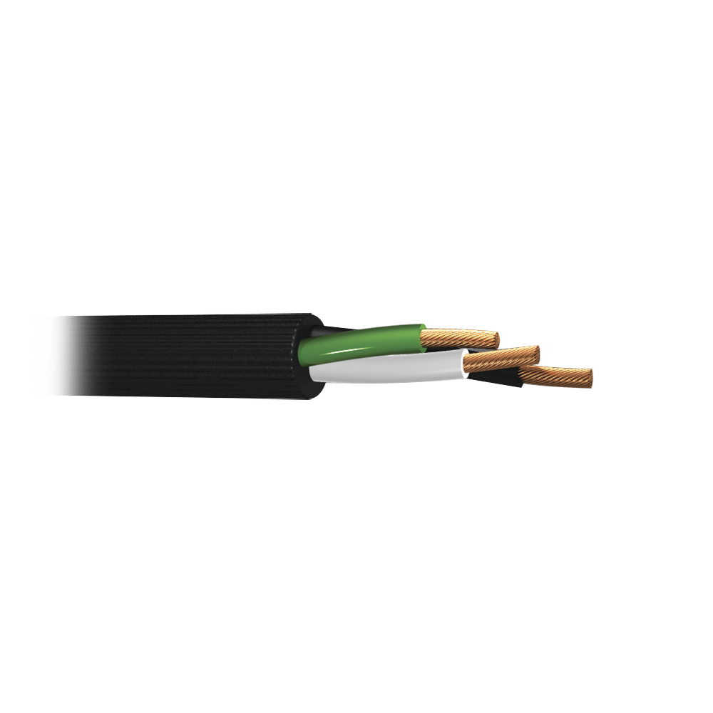 Cable de Cobre de 3 hilos en calibre 10 AWG, con Forro para Uso Rudo. Rollo 100 m.