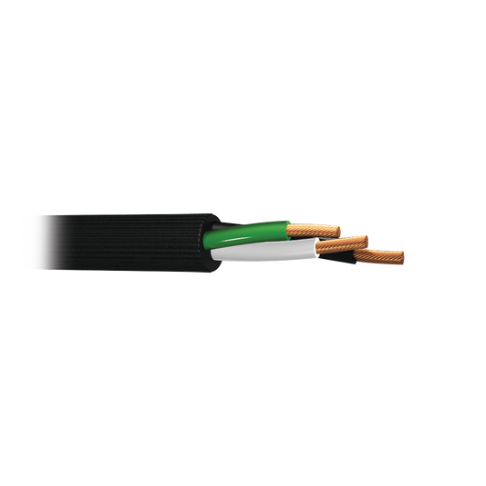 Cable de Cobre de 3 hilos en calibre 10 AWG, con Forro para Uso Rudo. Rollo 100 m.