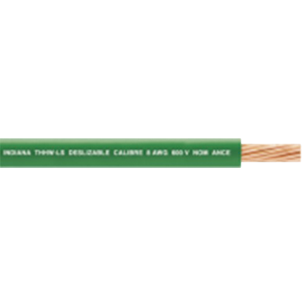Cable de Cobre Recubierto THW-LS Calibre 4 AWG 19 Hilos Color Verde (Retazo 1 Metro)