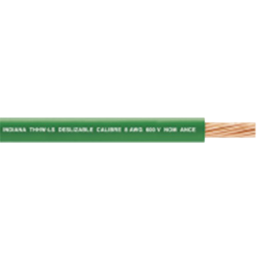 Cable Eléctrico 10 awg  color verde,Conductor de cobre suave cableado. Aislamiento de PVC, auto-extinguible.BOBINA de 100 MTS