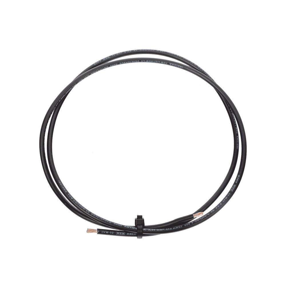 THW-LS Coated Copper Electrical Cable Gauge 12 AWG 19 Wires Black Color (Sold by Meter)