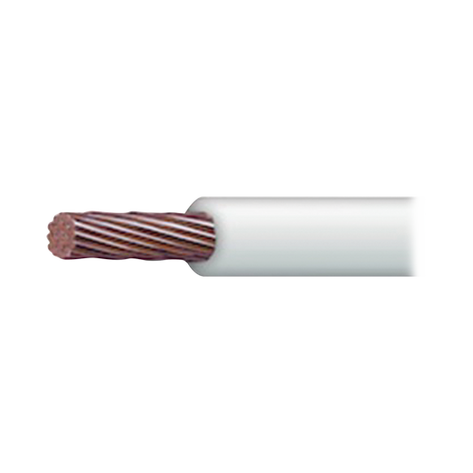 Cable Eléctrico 16 awg  color blanco, Conductor de cobre suave cableado. Aislamiento de PVC, auto-extinguible.BOBINA de 100 MTS