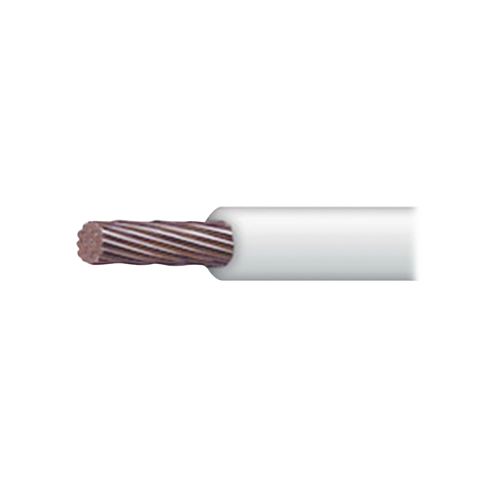 Cable 18 awg  color blanco,Conductor de cobre suave cableado. Aislamiento de PVC, autoextinguible. BOBINA 100 MTS  