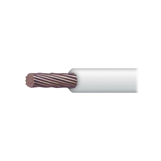 Cable 18 awg  color blanco,Conductor de cobre suave cableado. Aislamiento de PVC, autoextinguible. BOBINA 100 MTS  