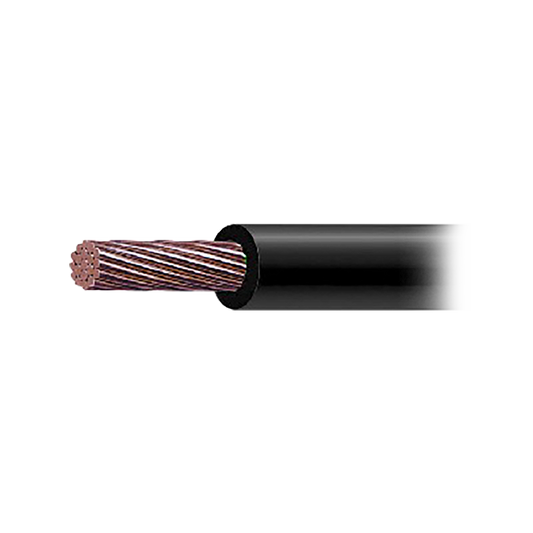 Cable de Cobre Recubierto THW-LS Calibre 1/0 AWG 19 Hilos Color Negro (1 METRO)