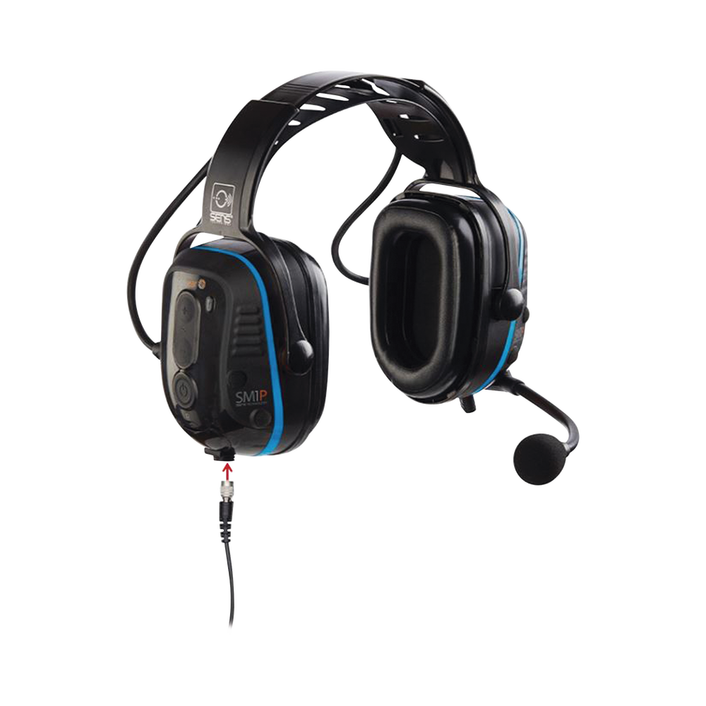 Audífonos inteligentes tipo diadema de uso rudo con filtrado de ruido, con bluetooth, comunicación de corto alcance, IS para radios de 2 vías Digitales y Análogos