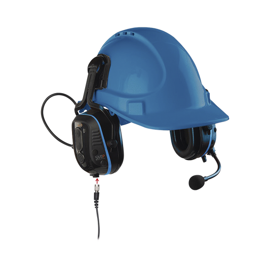 Audífonos inteligentes de uso rudo para casco con filtrado de ruido, con bluetooth, comunicación de corto alcance,  IS para radios de 2 vías Digitales y Análogos
