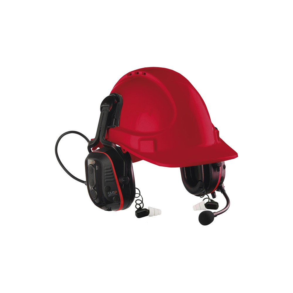 Los únicos Protectores auditivos  (intrínsecamente seguro) con doble protección de ruido con casco con comunicación incorporada