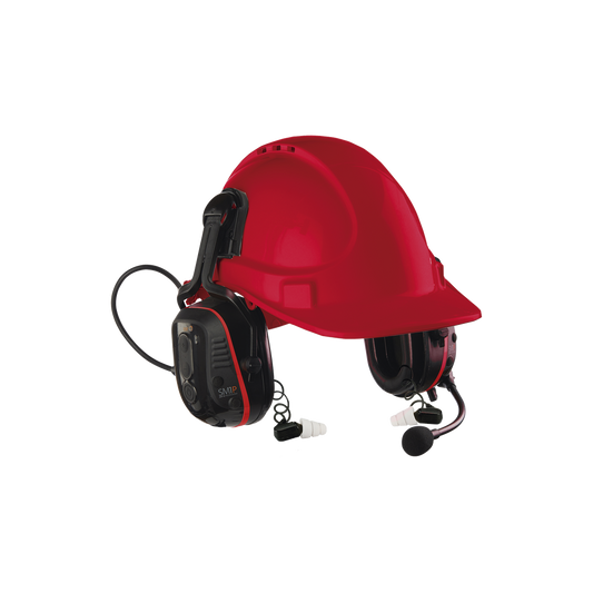 Los únicos Protectores auditivos  (intrínsecamente seguro) con doble protección de ruido con casco con comunicación incorporada