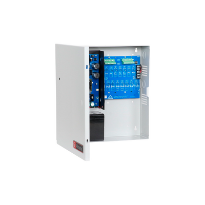 Fuente de Poder y Cargador 12 VDC / 10 A / 16 Salidas con Protección PTC Autorreseteable de 2.5 A / Supervisión de Falla