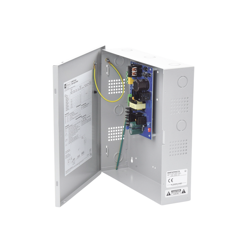 12/24 VDC, 4 A power supply. Ideal for intrusion / Access / CCTV applications / Supervised source / With backup battery capability / Requires batteries