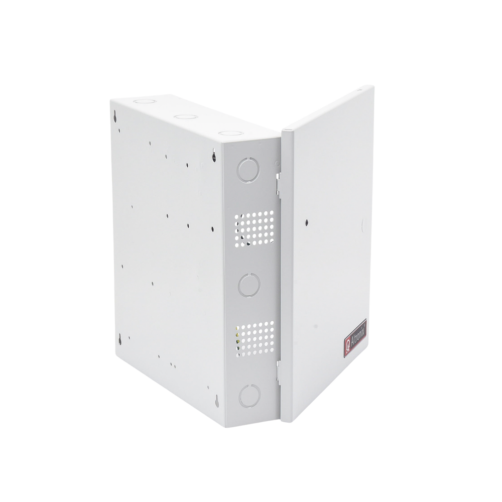 12/24 VDC, 4 A power supply. Ideal for intrusion / Access / CCTV applications / Supervised source / With backup battery capability / Requires batteries