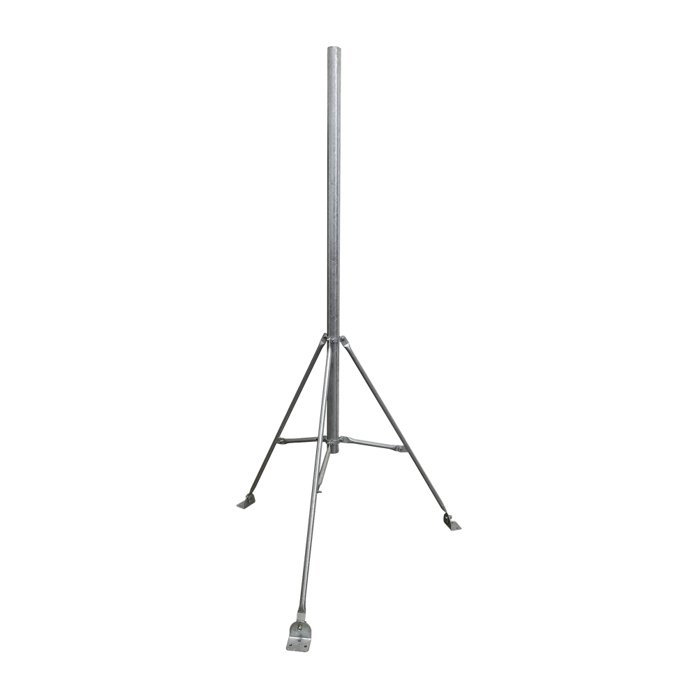 Mástil de 2" x 1.5 metros con Tripie para Instalación en losa. Acero Galvanizado en Caliente.
