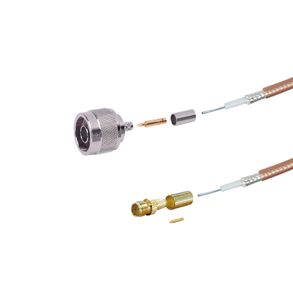 Cable de 60 cm tipo RG-142/U con conectores N Macho y SMA Hembra Inverso (Hasta 8 GHz).