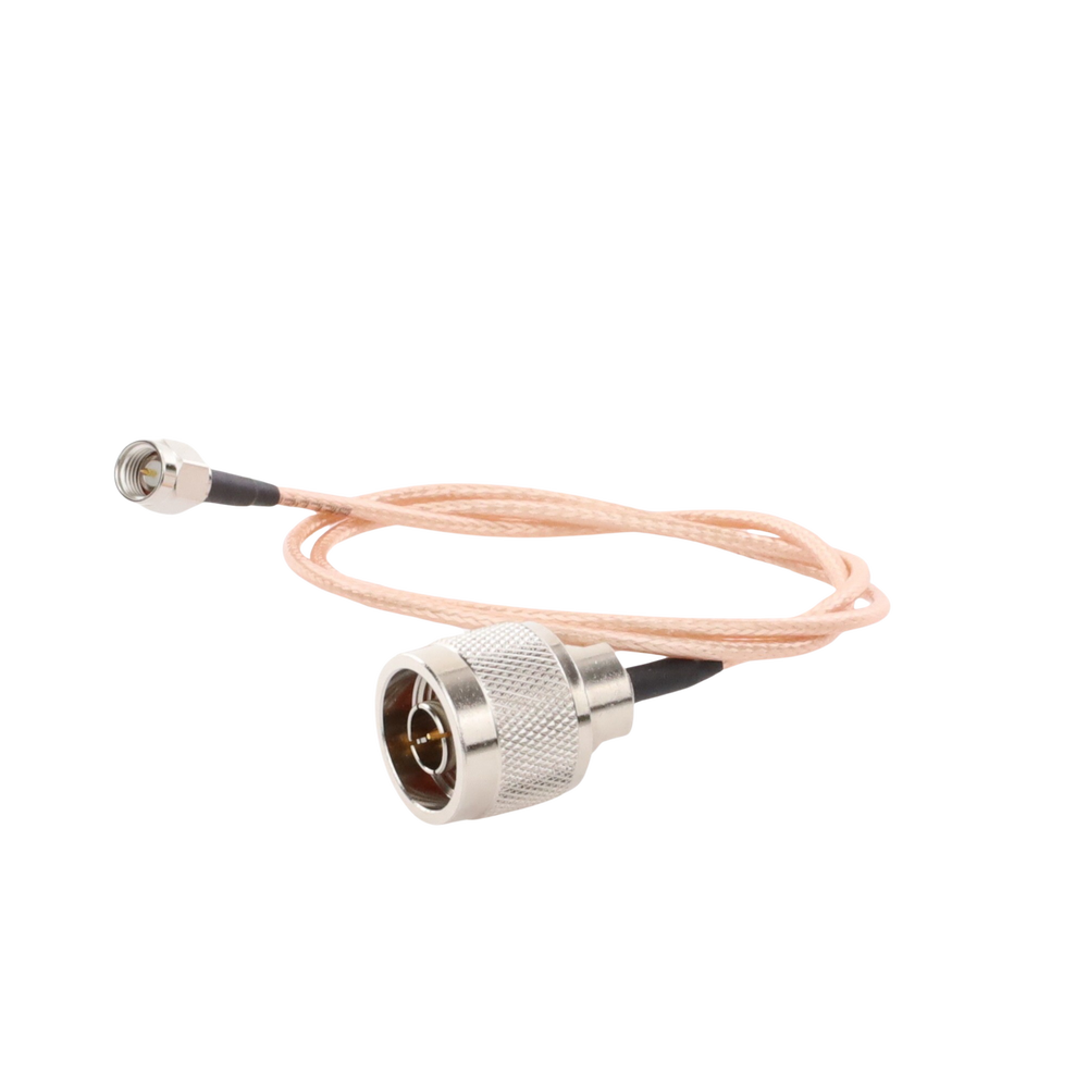 Cable RG-316 con conectores N Macho en un extremo y en el otro SMA Macho.