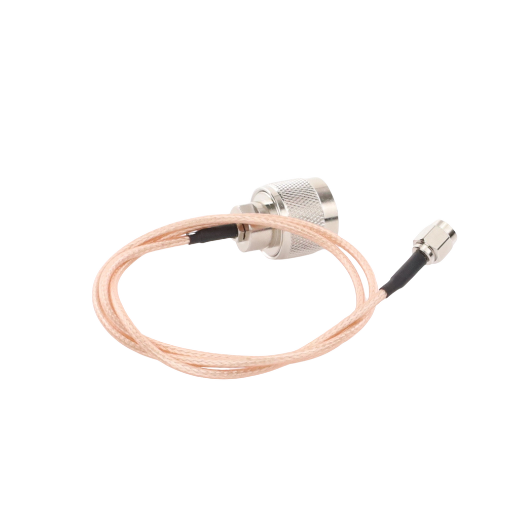 Cable RG-316 con conectores N Macho en un extremo y en el otro SMA Macho.