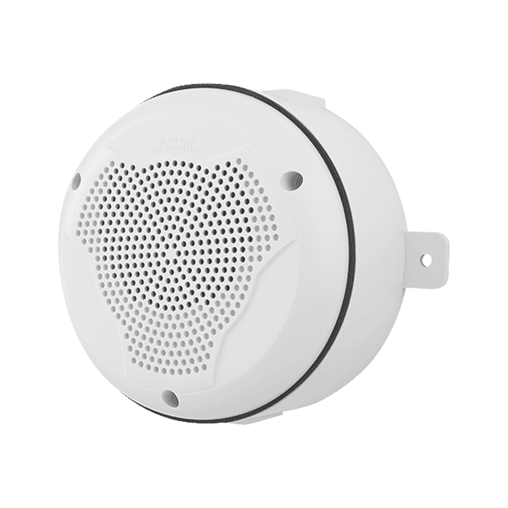 White outdoor ceiling-mount speaker