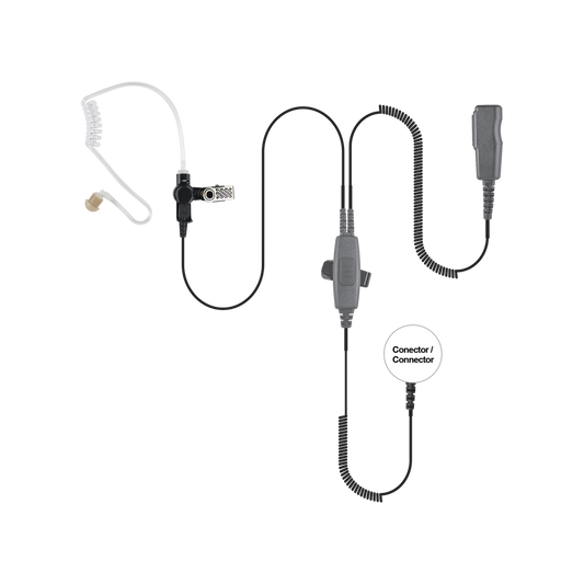 MICRÓFONO AUDÍFONO DE 2 CABLES CON DOBLE PTT P/ MOTOROLA (MOTO TRBO) XPR-6500/ XPR-6550/ 4150/ 4150/ 6150/ 8550/ 5550/ APX-7000/ DP-3400