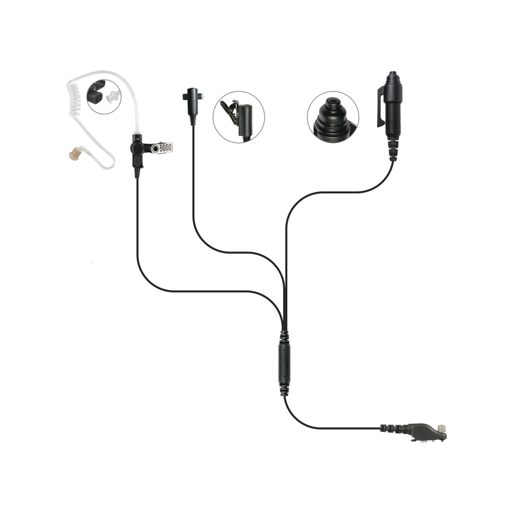 Microphone-Earphone with 3 Wire System for ICOM ICF11/ 14/ 3021/ 3013/ 3103/ 3003