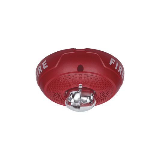 Bocina con Lámpara Estroboscópica, Montaje en Techo, Color Rojo, Nuevo Diseño Moderno y Elegante y Menor Consumo de Corriente