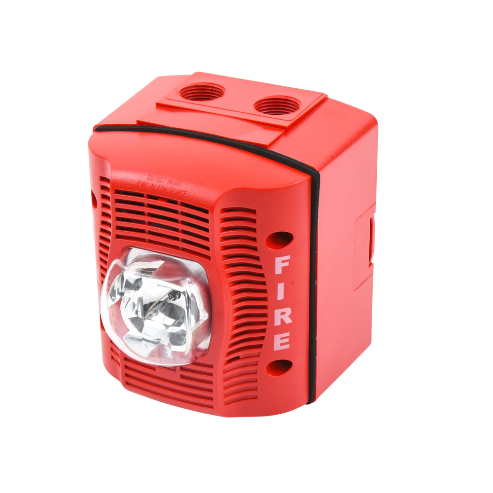 Outdoor Strobe Horn with Selectable Strobe Settings, Red
