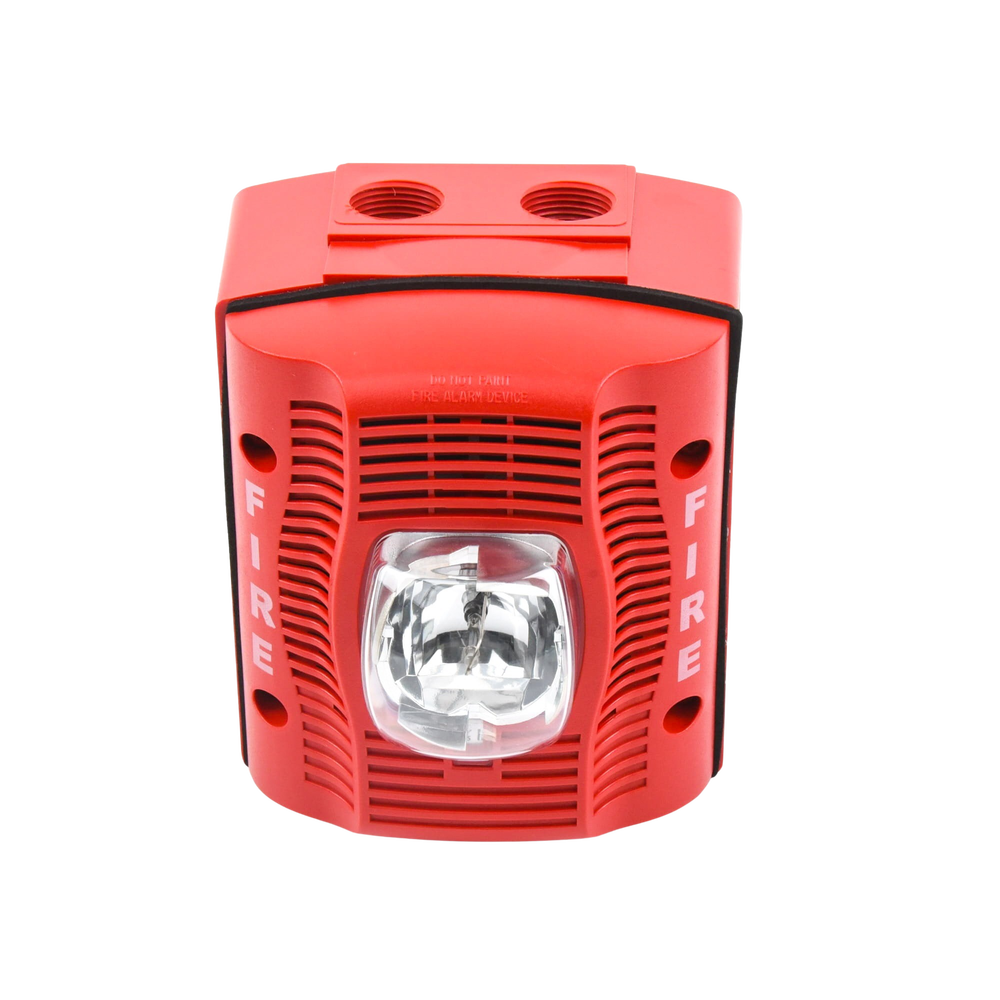 Outdoor Strobe Horn with Selectable Strobe Settings, Red