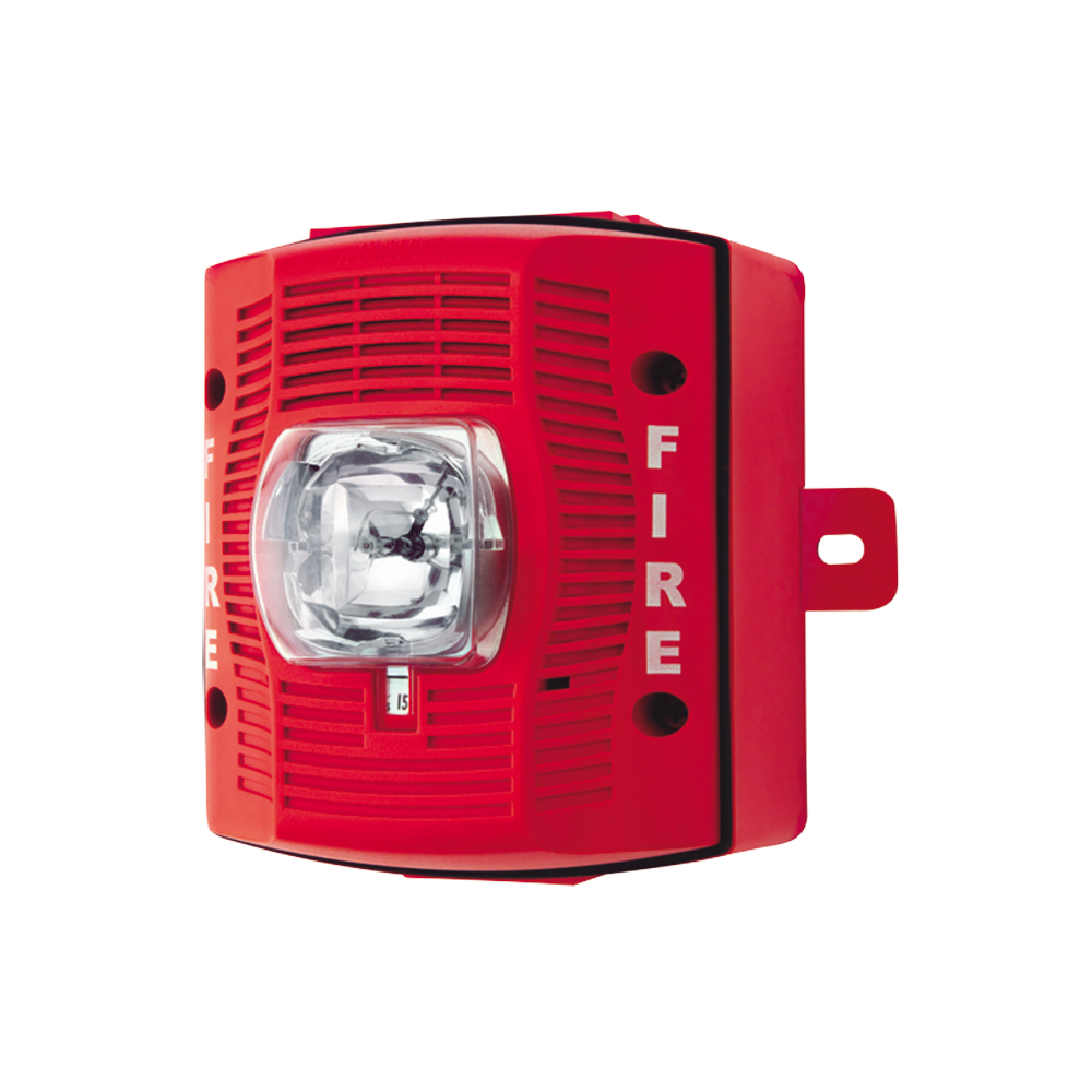 Bocina con Lámpara Estroboscópica para Exterior, con Configuración Estroboscópica Seleccionable, Color Rojo