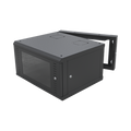 Gabinete Abatible de Pared (Con Marco Trasero) con Rack 19" de 6 Unidades. Ventana de Cristal Templado.