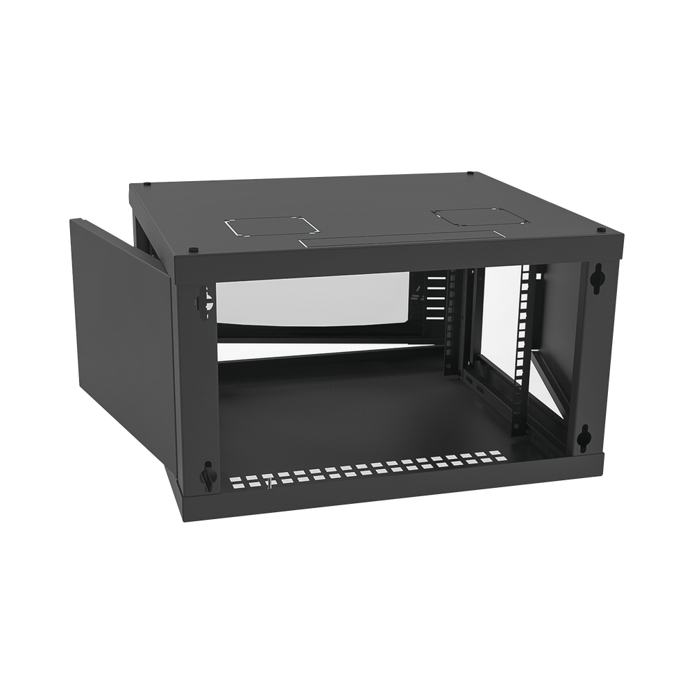 Gabinete para Montaje en Pared, con Puerta de Cristal Templado, Cuerpo Fijo, con 6 Unidades de Rack, de 19in, Fabricado en Acero