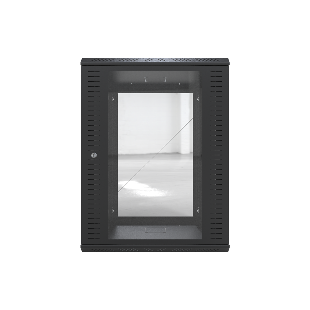 Gabinete Abatible para Montaje en Pared  con Rack 19" de 16 Unidades con Vidrio de Seguridad