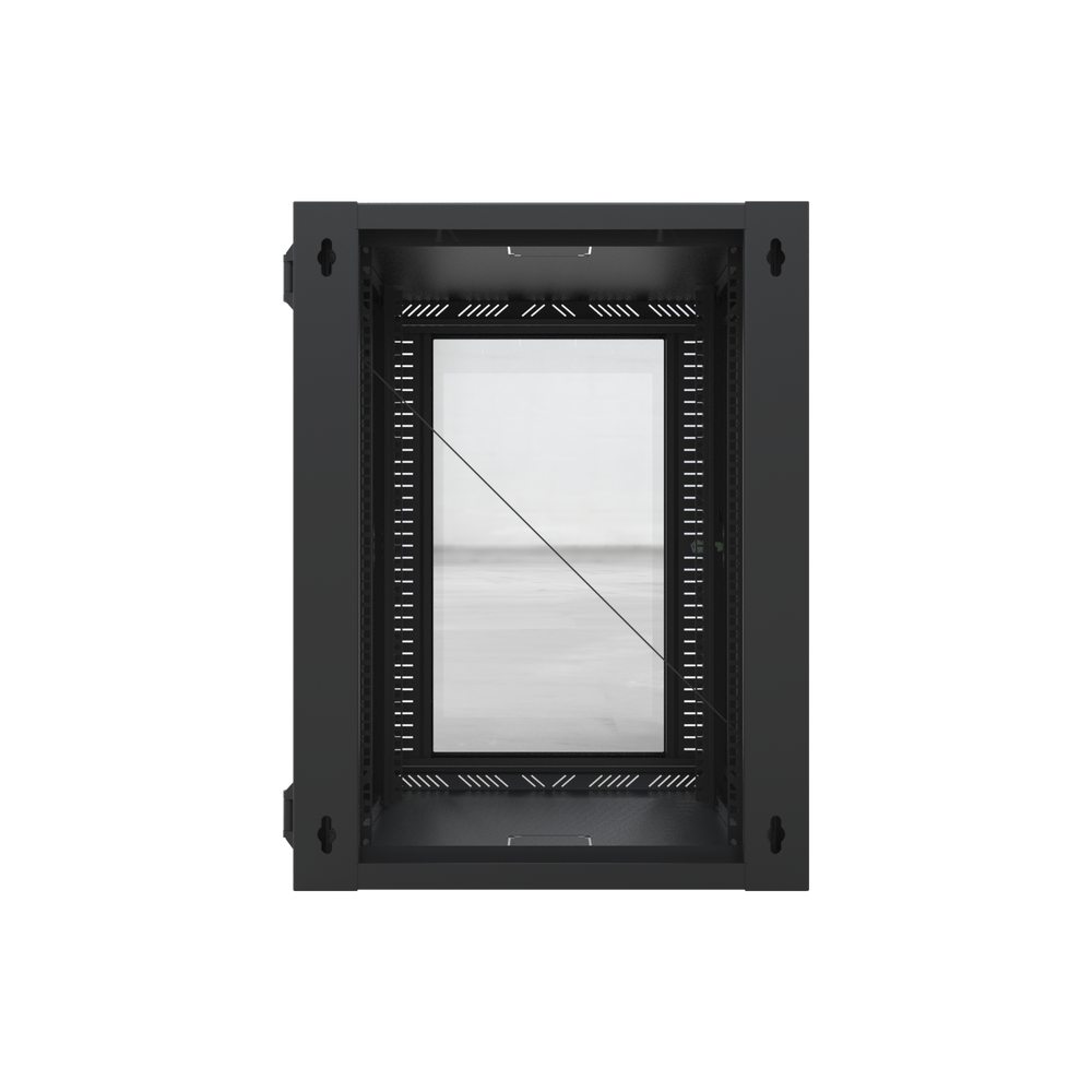 Gabinete Abatible para Montaje en Pared  con Rack 19" de 16 Unidades con Vidrio de Seguridad