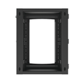 Gabinete Abatible de Pared (Con Marco Trasero) con Rack 19" de 16 Unidades. Ventana de Cristal Templado.
