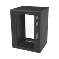 Gabinete para Montaje en Pared, Puerta de Cristal Templado, Cuerpo Fijo con Rack 19" de 16 Unidades