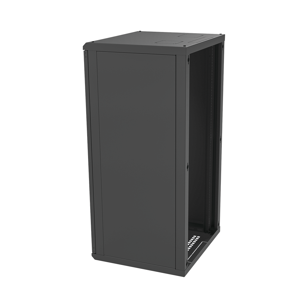 Gabinete para Montaje en Pared, Puerta de Cristal Templado, Cuerpo Fijo con Rack 19" de 24 Unidades