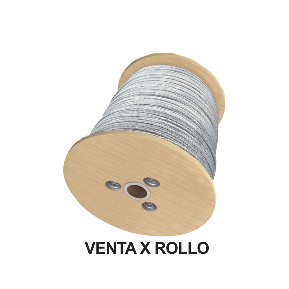 Cable de Retenida de 3/8" de Acero Galvanizado 7 Hilos (Venta por Metro).