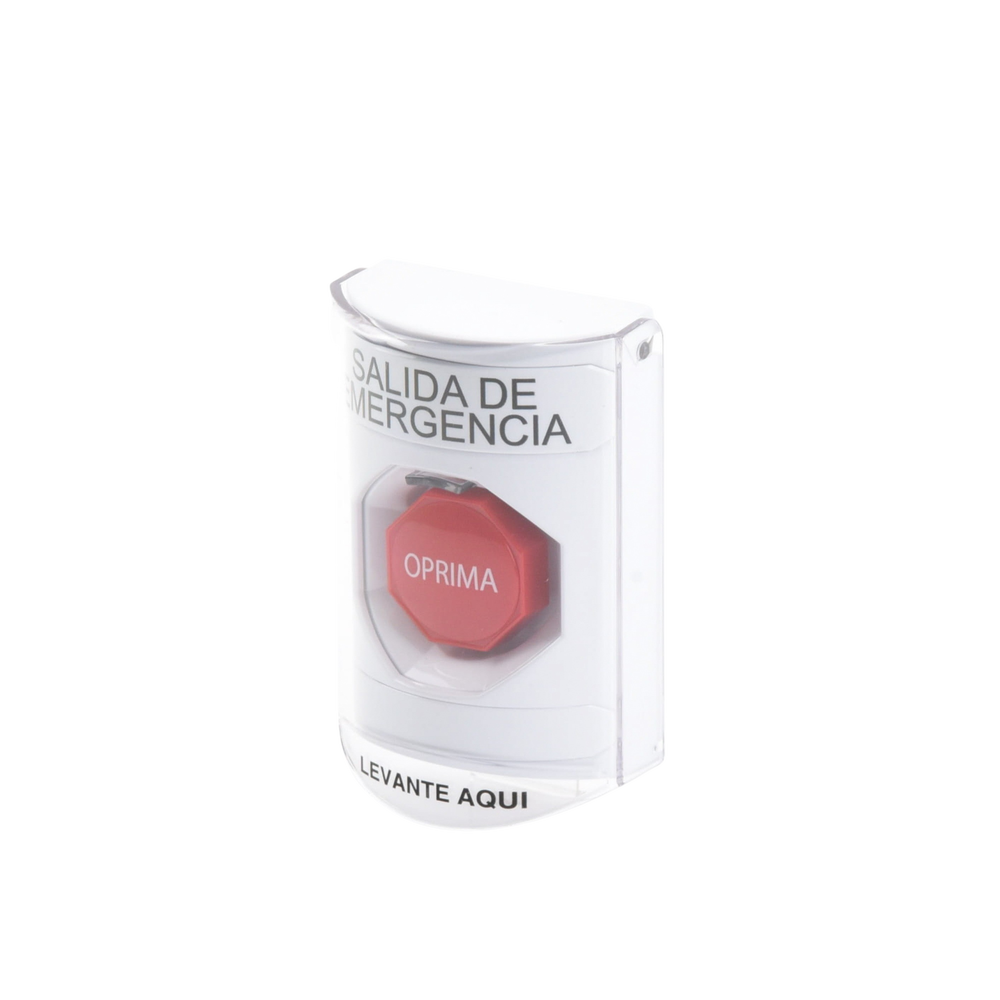 Botón de Salida de Emergencia con Sirena y Tapa Protectora de Policarbonato Súper Resistente, Restablecimiento con Llave